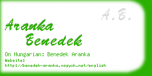 aranka benedek business card